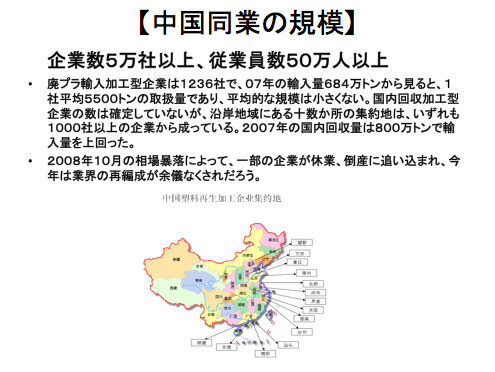 中国同業の規模